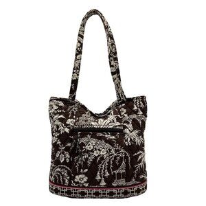 Vera Bradley Brown Paisley Quilted Fabric Shoulder Bag